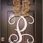 Custom UNFINISHED Monogram Letter Wooden Door Hanger Wreath