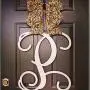 Custom UNFINISHED Monogram Letter Wooden Door Hanger Wreath