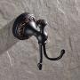 Leyden Black Brass Antique Bathroom Accessories Double Robe Hook Coat Hanger Towel Hook Clothes Hanger Robe Hook Towel Hook, Oil Rubbed Bronze