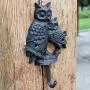 Sungmor Cast Iron Coat Hook Hanger - Cool Solid Owl with Single Hook - Rustic Style Wrought Iron Decorative Wall Hook Rack for Keys Clothes Hats Towels