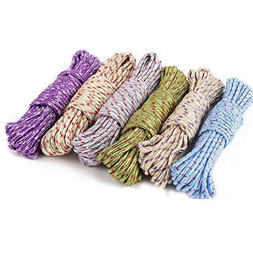 Everyfit Multifunction Nylon Clothesline, Outdoor Windproof Anti Slip Colorful Drying Clothes Rope Hangers Clothes Dry Hanging Rope - 1pcs/10m(32.8 Ft Length)