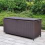 BABYLON Outdoor Patio Wicker Storage Container Deck Boxes Made of Antirust Aluminum Frames and Resin Rattan, 86-Gallon (Brown) (Large, Brown) BABYLON Outdoor Patio Wicker Storage Container Deck Boxes Made of Antirust Aluminum Frames and Resin Rattan, 86-Gallon (Brown) (Large, Brown)
