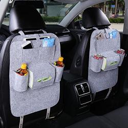 Urijk 1Pc Car Back Seat Storage Organizer Trash Net Holder Multi-Pockets Travel Storage Bag Hanger for Auto Storage Pouch Black