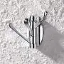 KES Solid Metal Swivel Hook Heavy Duty Folding Swing Arm Triple Coat Hook with Multi Three Foldable Arms Towel/Clothes Hanger for Bathroom Kitchen Garage Wall Mount Polished Chrome, A5060