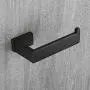 Durafe Toilet Roll Holder Stainless Steel 304 Square Towel Hanger Wall Mounted Hooks for Bathroom Matte Black