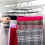 ziidoo New S-Type Pants Hangers Stainless Steel Closet Hangers Upgrade Non-Slip Design Hangers Closet Space Saver for Jeans Trousers Scarf Tie（4 Piece）