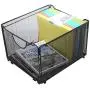 Modern Black Metal Mesh File Box/Foldable Storage Crate/Home Office Folder Holder Organizer Rack