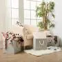 EZOWare [Set of 3] Storage Shelves Bins with Cotton Rope Handle, Collapsible Basket Cubes Container Boxes Organizer - Gray 13x13x13 inch