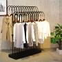 WZP Clothing Display Stand Double Row of Island Clothing Rack,Clothing Store Hook Display Stand,Display Stand Floor Wrought Iron Hanger Rack Floor-Standing/Black / 150CM