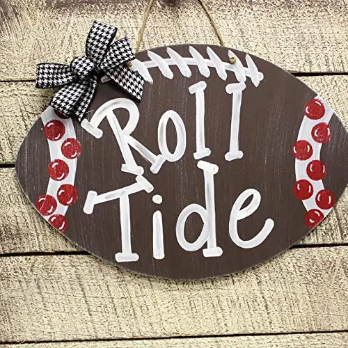 Sassy South Front Door Décor Wooden Door Hanger Football Wreath Sign