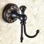 Yxsd Wall Mount Black Single Coat Hook,All-Copper American Hanger Double Clothes Towel Robe Coat Rack Bathroom Hardware Pendant Hanging Hooks