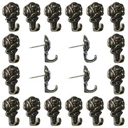 Welldoit Zinc Alloy Rose Push Pin Hanger Pack of 20 (Bronze)