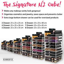 N2 Makeup Co Acrylic Makeup Organizer Cube, 8 Drawers Storage Boxes for Vanity Tables (8 Drawer)