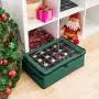 Tiny Tim Totes 83-DT5575 Premium | 48 Christmas Ornament Organizer Storage Boxes | Green, Case