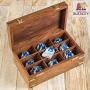 Rusticity Wood Tea Bag/Spice Storage Boxes with Lid and 9 Pockets | Handmade | (10.2 x 6.2 x 4 in)