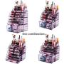 Readaeer Makeup Cosmetics Organizer Storage Display Boxes with 12 Drawers (Purple)
