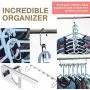 4pcs Clothes Hangers Space Saver Closet Organizer with Vertical and Horizontal Options - Premium ABS Material in Solid Silver Color