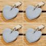 WHW Whole House Worlds Natural Stone Hearts Table Cloth Weights on Clip Hangers, Light Gray, Set of 4