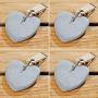 WHW Whole House Worlds Natural Stone Hearts Table Cloth Weights on Clip Hangers, Light Gray, Set of 4