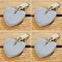 WHW Whole House Worlds Natural Stone Hearts Table Cloth Weights on Clip Hangers, Light Gray, Set of 4