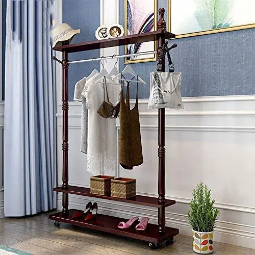COAT RACK NAN Liang Hanger Floor Bedroom Solid Wood Assembly Home Clothes Hanger Multi-Functional European Style Creative Rack Mahogany Color Multi-Functional Clothing Rack (Size : 80cm) COAT RACK NAN Liang Hanger Floor Bedroom Solid Wood Assembly Home Clothes Hanger Multi-Functional European Style Creative Rack Mahogany Color Multi-Functional Clothing Rack (Size : 80cm)