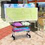 Portable Adjustable Clothes Rack Hanger 3 Tier Portable Double Rolling Rail (Large)