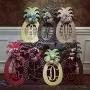 Gold Pineapple Monogram Fall Door Hanger Summer Wreaths Double Door Monogram Pineapple Black Gold Welcome Decor Black Gold Home Decor