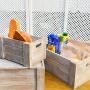 REVOLUMINI Decorative Wood Crates,Set of 4 Rectangle Storage Boxes, Nesting Storage Crates with Handles (Grey)