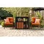 Rubbermaid Patio Chic Outdoor Storage Deck Box, Black Oak Rattan Wicker Basket Weave (1863391)