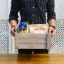 REVOLUMINI Decorative Wood Crates,Set of 4 Rectangle Storage Boxes, Nesting Storage Crates with Handles (Grey)