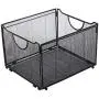 Modern Black Metal Mesh File Box/Foldable Storage Crate/Home Office Folder Holder Organizer Rack