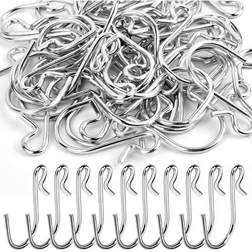 50Pcs S Hooks, HNYYZL Heavy-duty S Shaped Hook Connectors Corrosion Protection Metal Hangers Hanging Hooks, Fixed Securely and Not Slip Off, Suit for Indoor and Outdoor Hanging(1.3”/3.5cm, Silver)