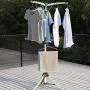 QFFL 3-Arm Ironing Tidy & Airer, Clothes Airer Dryer Silver/Blue Hangers (Color : Blue)