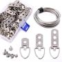 ??? Swpeet 60 Pcs Assorted Heavy Duty D Ring Picture Hangers Kit with Picture Hanging Wire, Frame Picture Hangers with Screws for Picture Hanging Solutions - One Hole/Double Holes/Three Holes