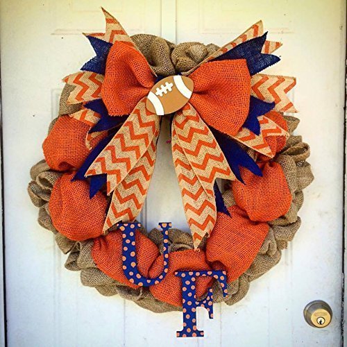 Burlap Gator Wreath Florida Gators UF Football Orange and Blue Door Decor Door hanger Christmas Gift