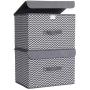 HOKEMP Large Storage Bins with Lids [2-Pack] - Linen Fabric Foldable Storage Boxes Baskets for Home, Office, Nursery, Closet