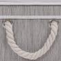 JS HOME Foldable Basket Organizer Bin, Polyester Storage Boxes with Strong Cotton Rope Handle and Lid, Grey, Small, 3-Pack