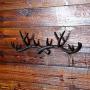 Baoblaze Chic Cast Iron Deer Antlers Wall Hooks Strong Coat Towel Clothes Hat Key Hanger Holder, Xmas Gift Home Decoration - Brown