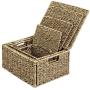 Best Choice Products Woven Seagrass Multi-Purpose Storage Boxes Baskets for Home Decor, Organization w/Lids, Set of 4, Natural Best Choice Products Woven Seagrass Multi-Purpose Storage Boxes Baskets for Home Decor, Organization w/Lids, Set of 4, Natural