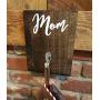 Personalized wooden stocking hanger customize colors, rustic stocking holder for wall, stocking hanger with hooks, custom stocking hooks
