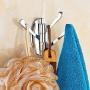 MOCOFO Stianess Steel Folding Swing Arm Triple with Multi Three Foldable Arms Swivel Hook Solid Metal Clothes Hanger for Bathroom Kitchen Garage Wall Mount Polished Chrome Heavy Duty Towel