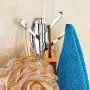 MOCOFO Stianess Steel Folding Swing Arm Triple with Multi Three Foldable Arms Swivel Hook Solid Metal Clothes Hanger for Bathroom Kitchen Garage Wall Mount Polished Chrome Heavy Duty Towel