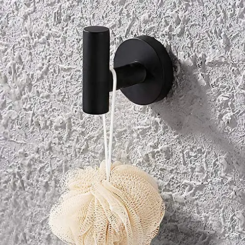 Eluck Robe Towel Hook Matte Black SUS304 Stainless Steel Single Wall Mounted Bath Hooks Round Utility Heavy Duty Door Hanger for Bathroom Kitchen Clothes Cabinet Closet Eluck Robe Towel Hook Matte Black SUS304 Stainless Steel Single Wall Mounted Bath Hooks Round Utility Heavy Duty Door Hanger for Bathroom Kitchen Clothes Cabinet Closet