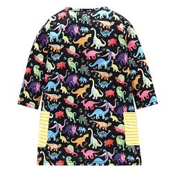 Jshuang ?（12M-5T）Toddler Baby Girls Long Sleeve Cartoon Dinosaur Print Dress Outfits Clothes