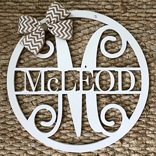 Circular Family Monogram Door Hanging - Personalized Last Name Door Hanger - Wood Circle Door Hanger - Wedding Gift - Housewarming Gift Circular Family Monogram Door Hanging - Personalized Last Name Door Hanger - Wood Circle Door Hanger - Wedding Gift - Housewarming Gift
