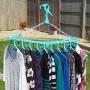 HANGERWORLD 10 Turquoise Plastic Hanger Frame Indoor Outdoor Clothes Garment Dryer Space Saving Drop Down Action
