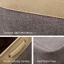 DECOMOMO Extra Large Foldable Storage Bin [3-Pack] Collapsible Sturdy Cationic Fabric Storage Basket Cube W/Handles for Organizing Shelf Nursery Home Closet & Office - Grey & Beige 15.8 x 12.5 x 10