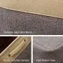 DECOMOMO Extra Large Foldable Storage Bin [3-Pack] Collapsible Sturdy Cationic Fabric Storage Basket Cube W/Handles for Organizing Shelf Nursery Home Closet & Office - Grey & Beige 15.8 x 12.5 x 10
