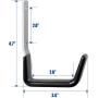 Heavy Duty Steel Garage Hooks,Garage Storage Utility Hooks,Anti-Slip Garage Hooks,Garage Garden Tool Organizer,Steel Wall Mount Hooks, Garden Hose Hanger, Garden J Hooks (Small-2PC)