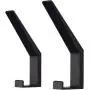 Coat Hooks Wall Mounted Towel Holder Heavy Duty Aluminum Double Robe Hanger for Bathroom Kitchen Office Farmhouse 2 Pack Anodized (Black)